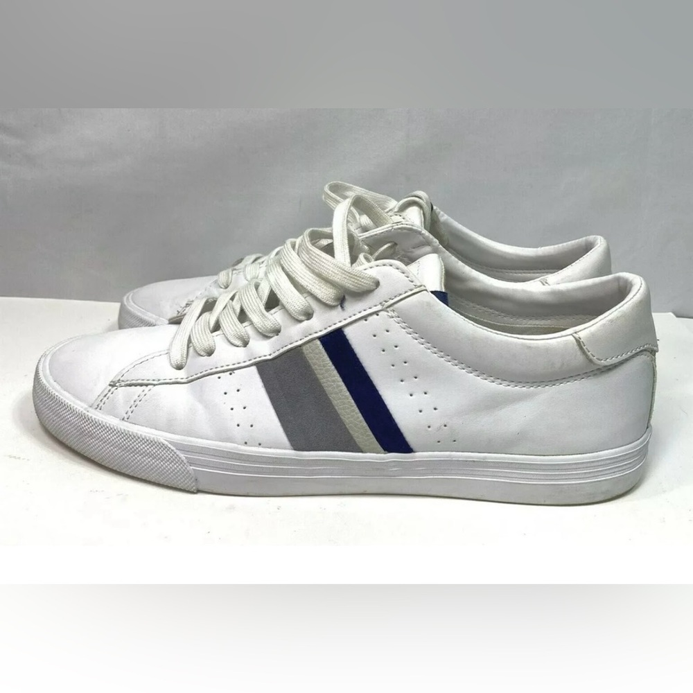 Pull & Bear Men’s Casual Shoes Lace Up Low Top White Sneakers US Size 9M.